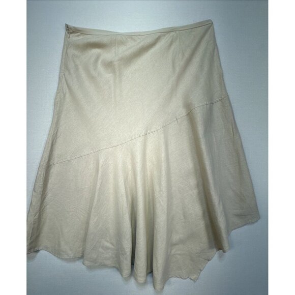 Westport 1962 Womens Maxi Skirt 18 Tan Beige Linen Blend Coastal Minimalist - Picture 10 of 12